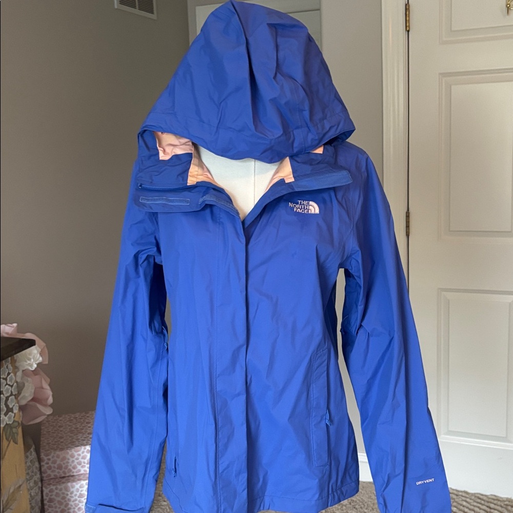 The North Face Royal Blue Hooded rain Jacket